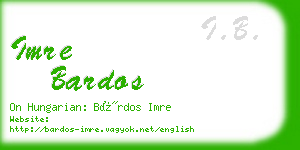 imre bardos business card